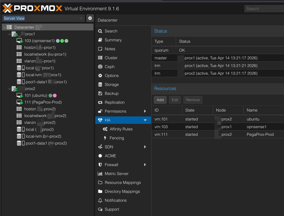 Proxmox HA Manager: VM-Ressource mit Migrations- und Prioritätseinstellungen