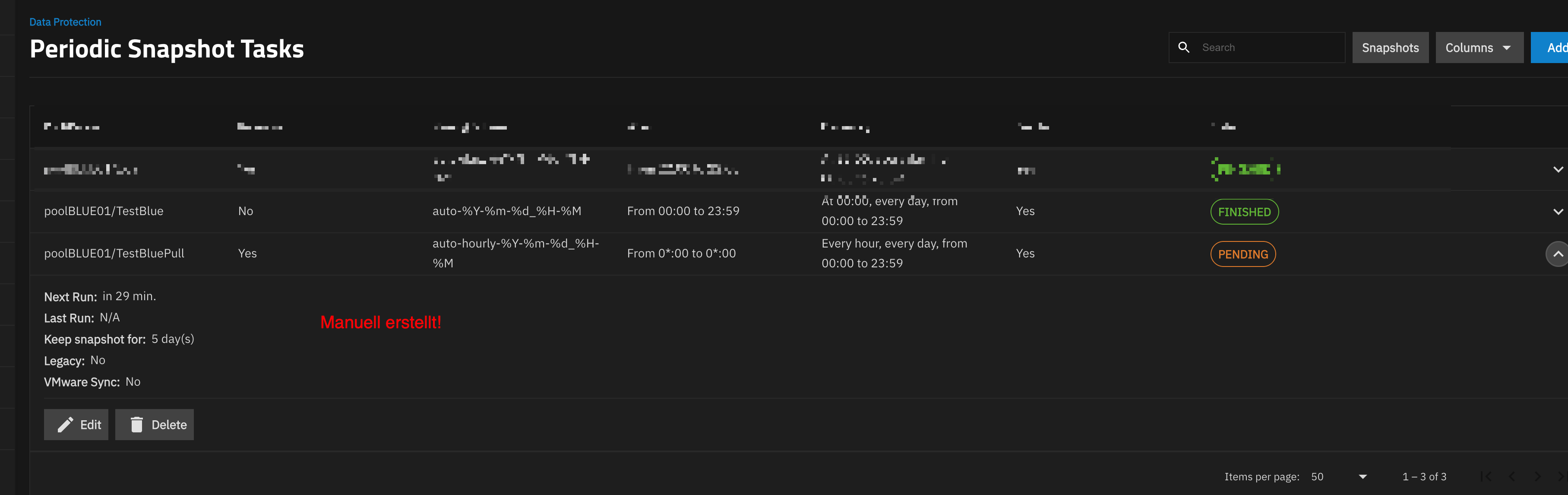 Pull-Replikation – Quelle: On a Different System auswählen