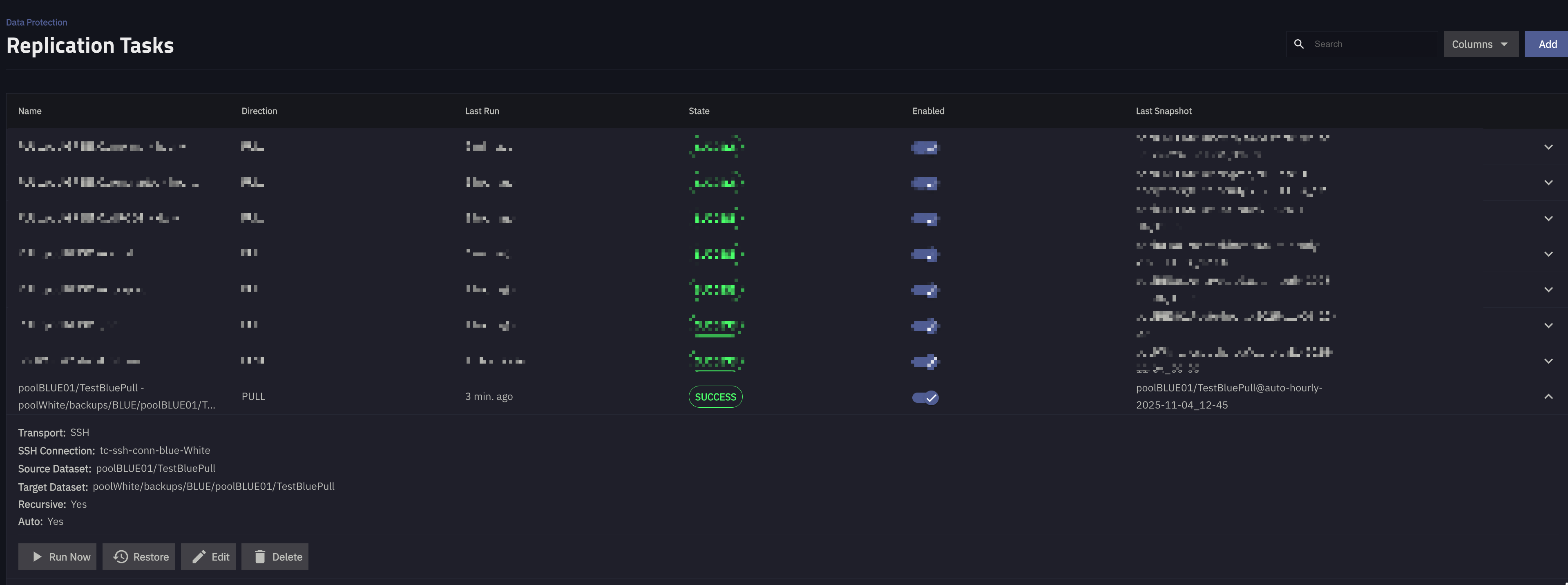 Pull-Replikation – Zeitplan und Retention